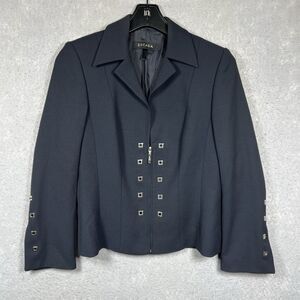 Escada Margaretha Ley Black Wool Blazer with Gold Grommets Women’s Size 34 US 2